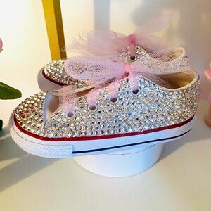 CONVERSE WHITE BLING INFANT SNEAKERS